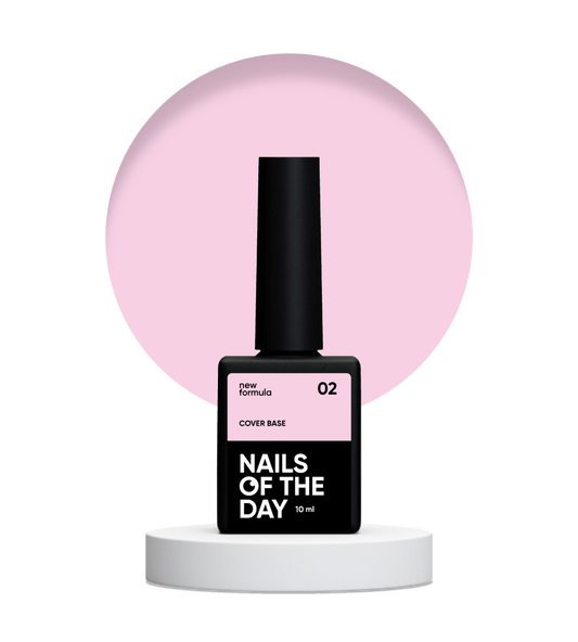 Nailsoftheday Base de cobertura NUEVA Fórmula 02 — capa base de camuflaje rosa nude para uñas, 10 ml