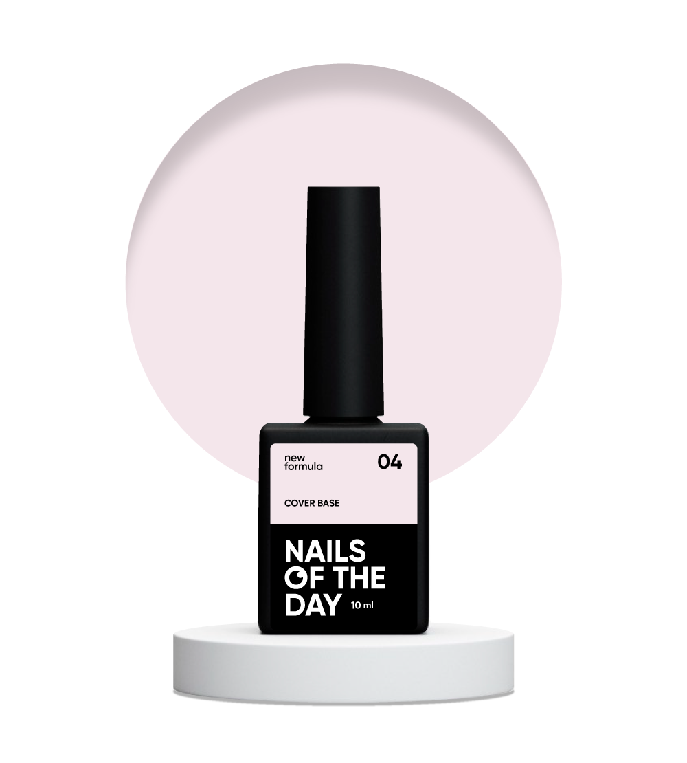 Nailsoftheday Cover base NEW Formula 04: base translúcida de color rosa polvo para uñas, 10 ml