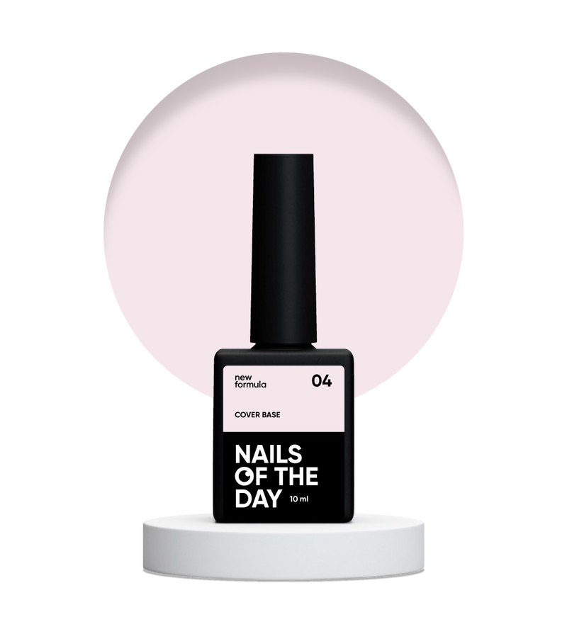 Nailsoftheday Cover base NEW Formula 04: base translúcida de color rosa polvo para uñas, 10 ml