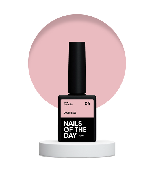 Nailsoftheday Base de cobertura NUEVA Fórmula 06: capa base de camuflaje color melocotón nude para uñas, 10 ml