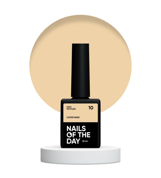 Nailsoftheday Base de cobertura NUEVA Fórmula 10 — capa base de camuflaje melocotón para uñas, 10 ml