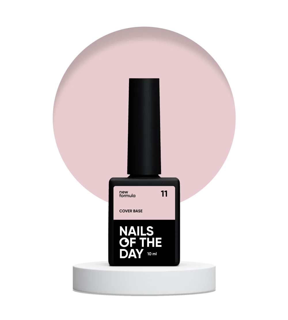 Nailsoftheday Base de cobertura NUEVA Fórmula 11: capa base de camuflaje suave semitransparente para uñas, 10 ml