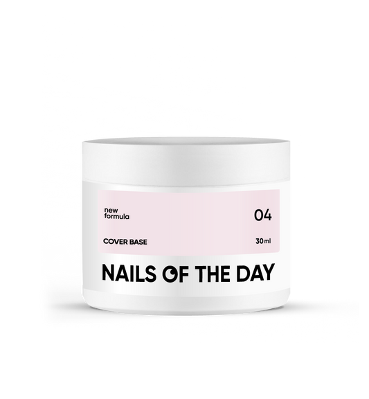 Nailsoftheday Base de cobertura NUEVA Fórmula 04 — base de uñas rosa polvo translúcida, 30 ml