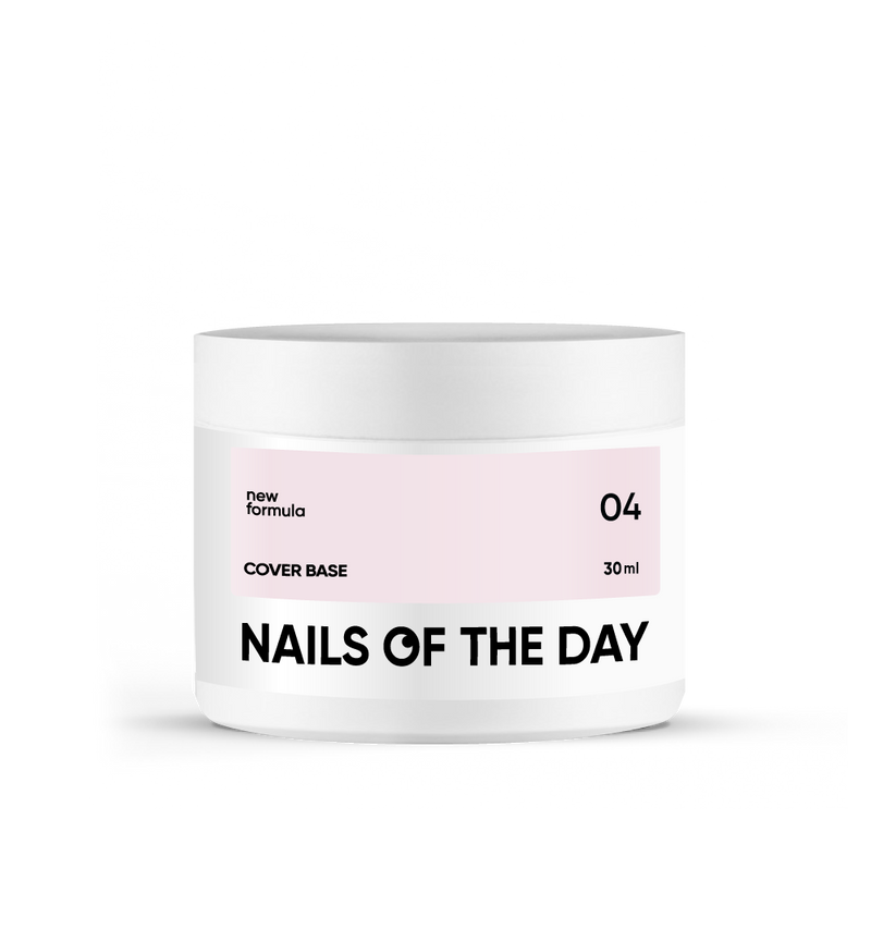 Nailsoftheday Cover base NEW Formula 04: base translúcida de color rosa polvo para uñas, 30 ml