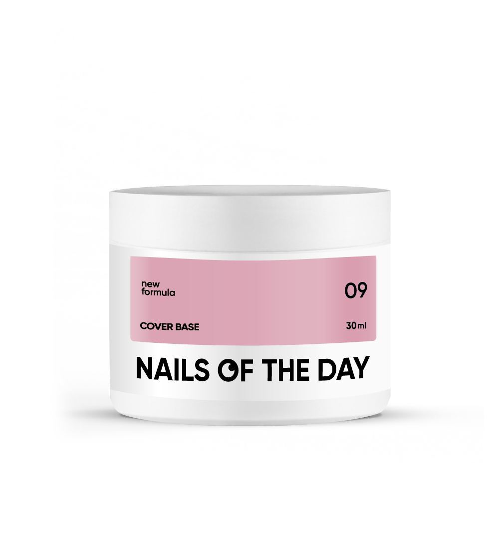 Nailsoftheday Base de cobertura NUEVA Fórmula 09: recubrimiento base de camuflaje para uñas en color nude moderno, 30 ml