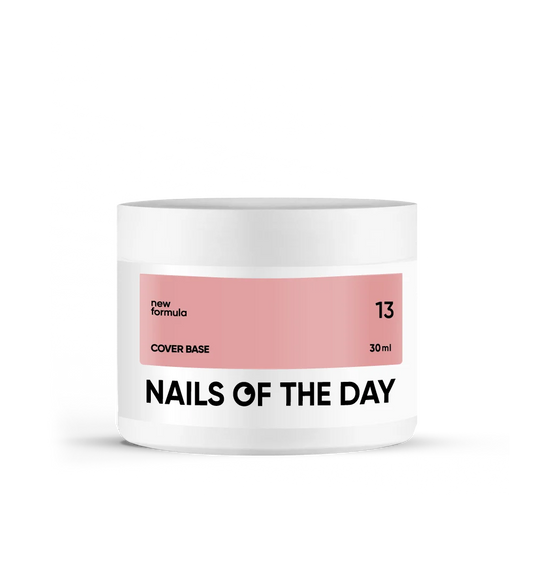 Nailsoftheday Base de cobertura NUEVA Fórmula 13 — capa base de camuflaje rosa nude para uñas, 30 ml