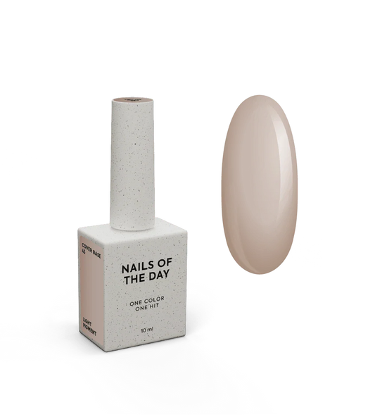 NAILSOFTHEDAY Cover base 43 light pigment — recubrimiento base beige translúcido ligeramente pigmentado para uñas, 10 ml