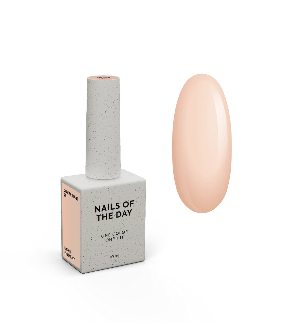 NAILSOFTHEDAY Cover Base 44 Light Pigment – base para uñas color melocotón semitransparente con pigmentación ligera, 10 ml