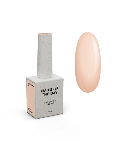 NAILSOFTHEDAY Cover Base 44 Light Pigment – base para uñas color melocotón semitransparente con pigmentación ligera, 10 ml