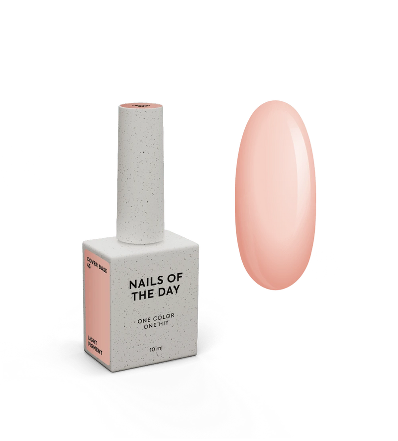 NAILSOFTHEDAY Cover Base 45 Light Pigment – base para uñas nude semitransparente con pigmentación ligera, 10 ml