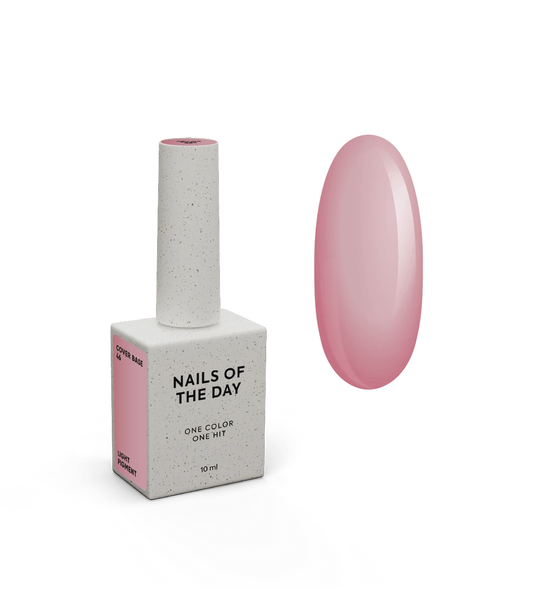 NAILSOFTHEDAY Cover Base 46 Light Pigment – base para uñas rosa empolvado semitransparente con pigmentación ligera, 10 ml