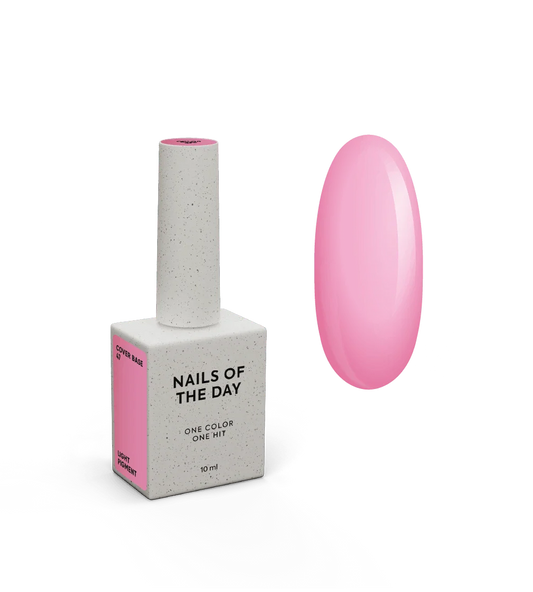 NAILSOFTHEDAY Cover base 47 light pigment: recubrimiento base translúcido de color rosa intenso ligeramente pigmentado para uñas, 10 ml