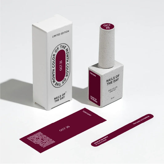 NAILSOFTHEDAY Color del mes Octubre 2025 Toscano — color del mes vino, superpuesto en una capa, 10 ml