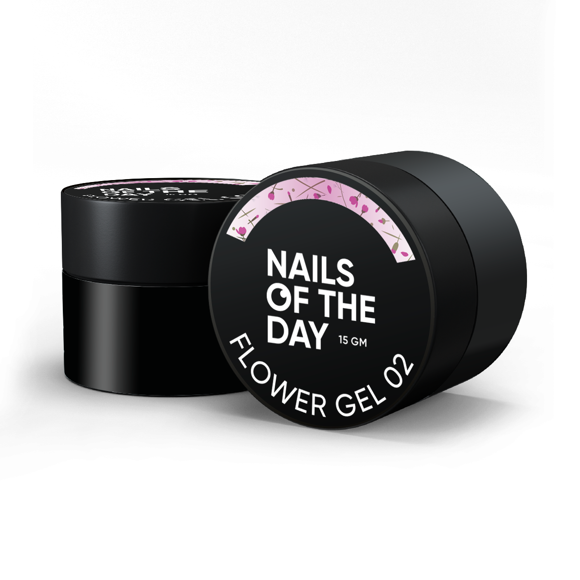 NAILSOFTHEDAY Build gel Flower 02 — gel de construcción rosa con flores secas para uñas, 15 ml