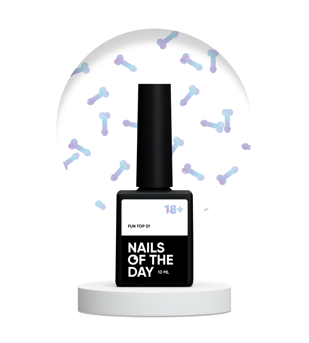 NAILSOFTHEDAY ¡DIVERSIÓN!top 01 — recubrimiento de acabado para uñas con decoración artística holográfica, sin capa pegajosa, 10 ml