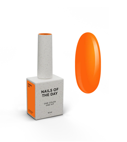 NAILSOFTHEDAY Esmalte en gel Mango-223 — esmalte en gel naranja neón superpuesto en una capa, 10 ml