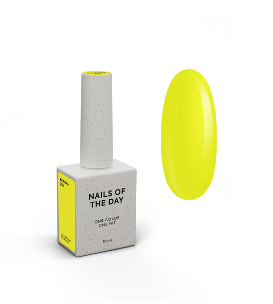 NAILSOFTHEDAY Gel Polish Banana-228 — esmalte semipermanente amarillo neón con cobertura total en una sola capa, 10 ml