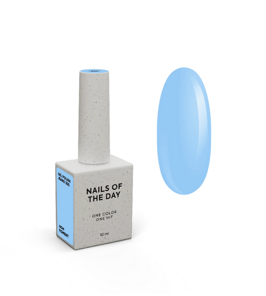 NAILSOFTHEDAY Gel Polish Jeans — esmalte semipermanente azul vaquero con cobertura completa en una sola capa. 10 ml.