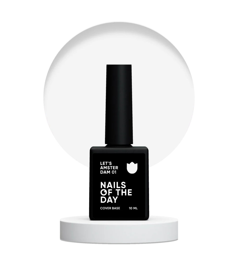 NAILSOFTHEDAY Let's Amsterdam 01 — base de camuflaje lechosa transparente para uñas, 10 ml