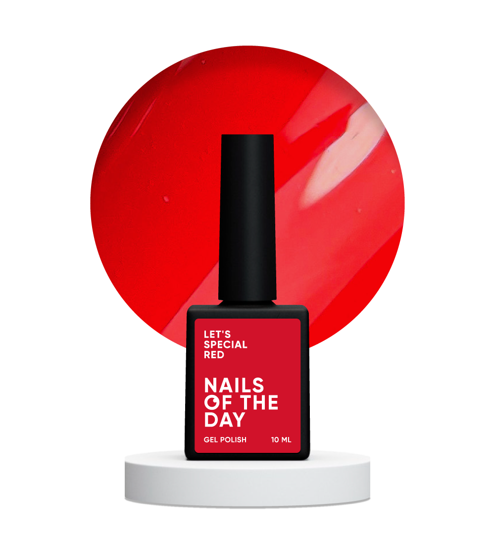NAILSOFTHEDAY Let's Special Red: esmalte en gel rojo especial superpuesto en una capa, 10 ml