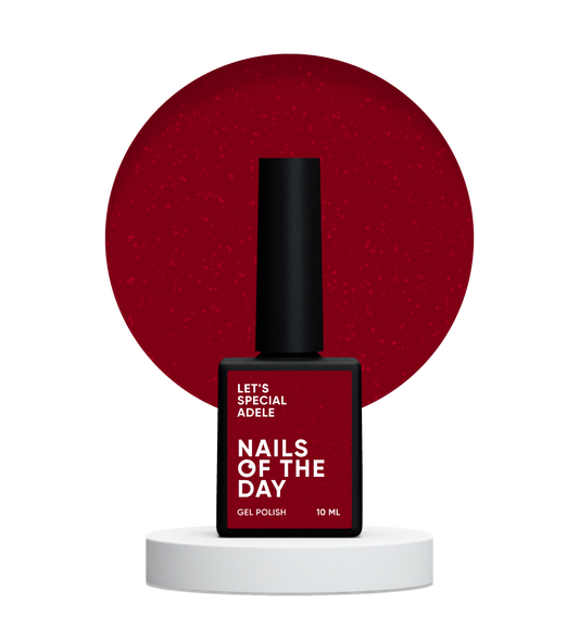 NAILSOFTHEDAY Let's Special Adele - esmalte de uñas en gel rojo con brillo que cubre una capa, 10 ml