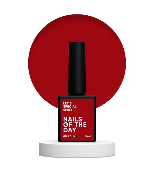 NAILSOFTHEDAY Let's Special Emily - Esmalte de uñas en gel de una capa de color rojo intenso, 10 ml