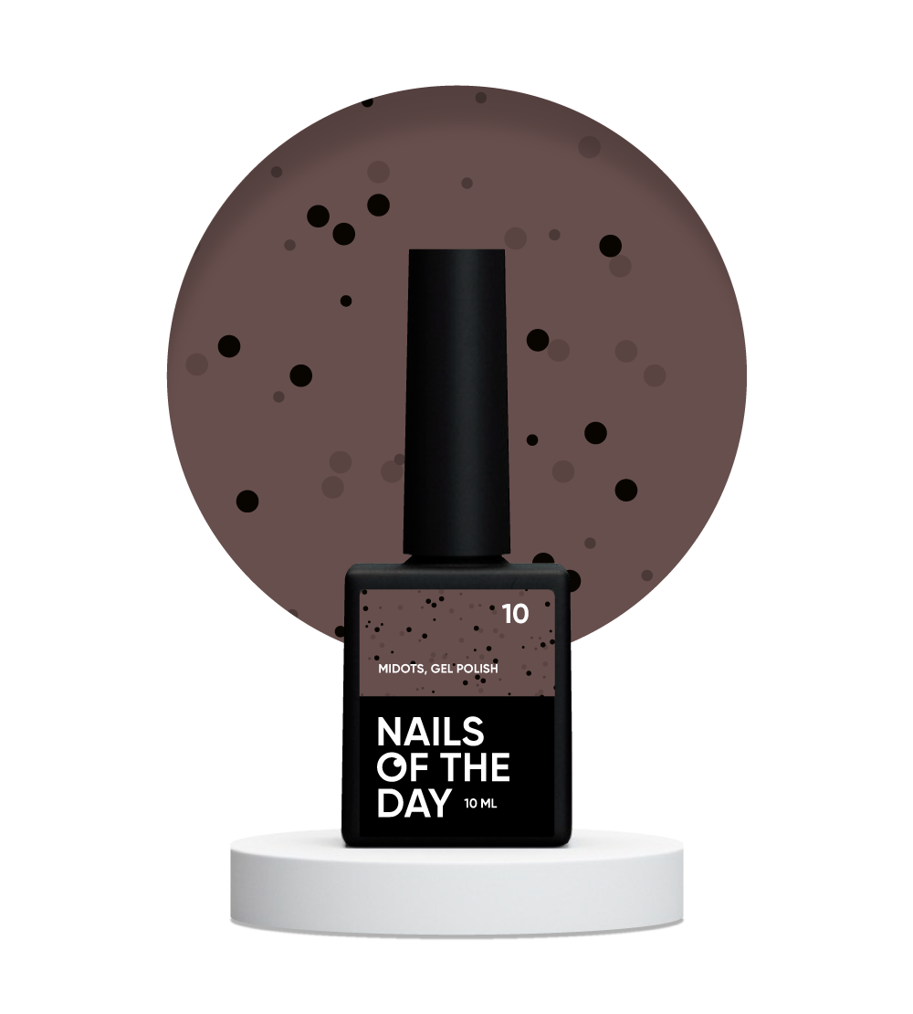 NAILSOFTHEDAY MiDots gel polish 10 - esmalte semipermanente marrón claro con puntos negros para uñas, 10 ml