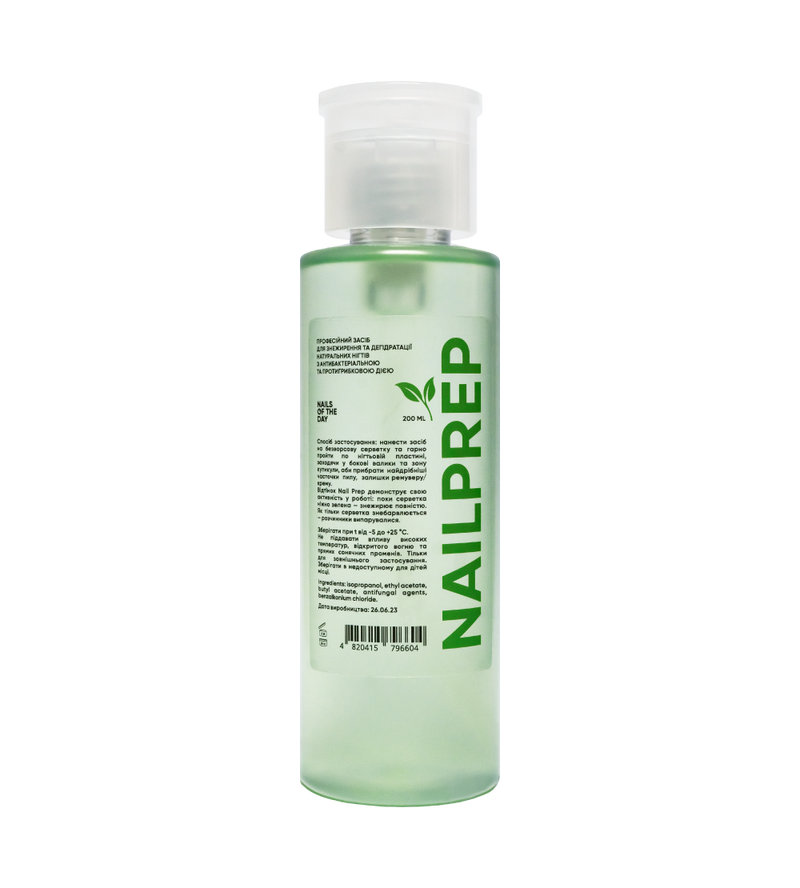 NAILSOFTHEDAY Nail Prep - un producto profesional para desengrasar y deshidratar las uñas naturales con acción antibacteriana y antifúngica, 200 ml