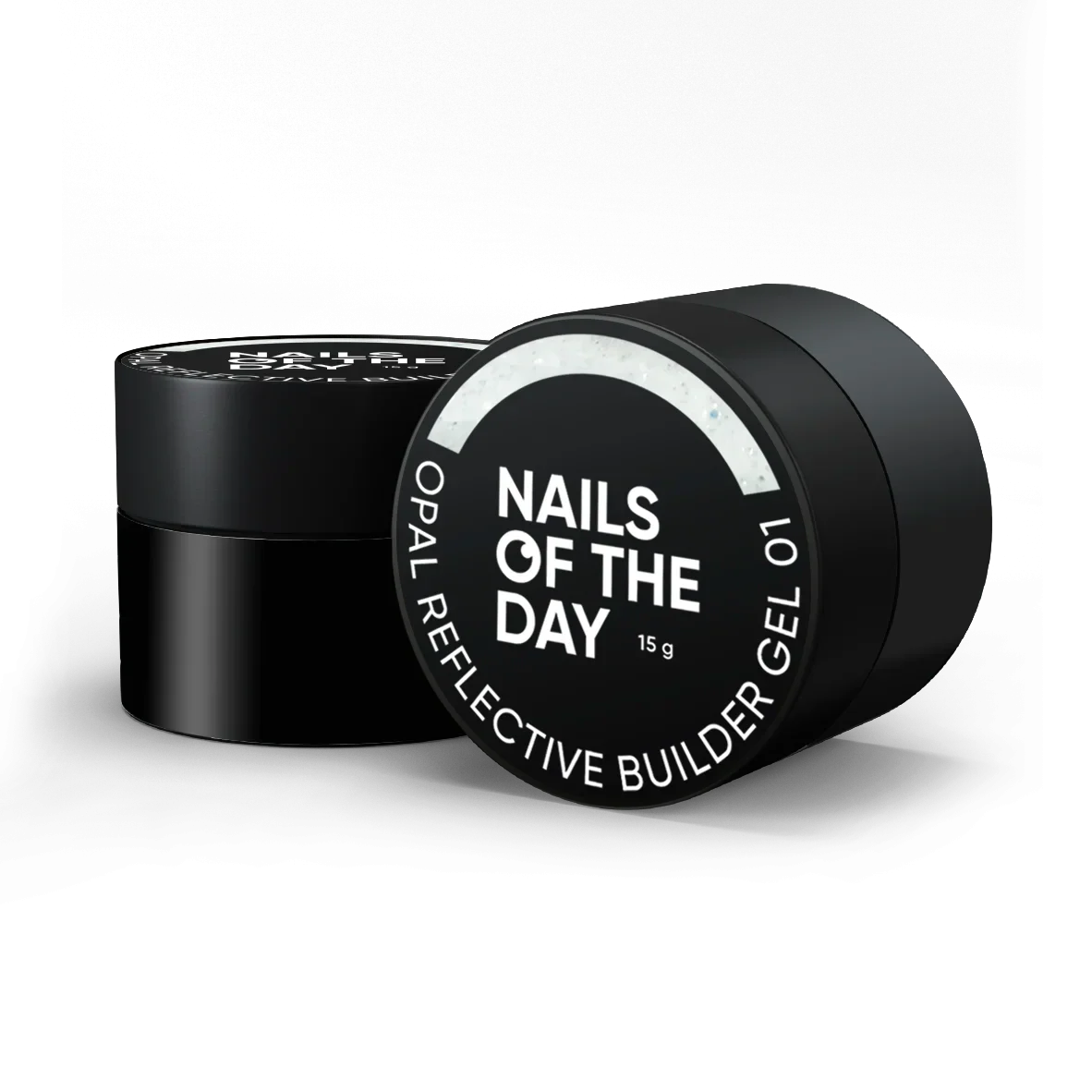 NAILSOFTHEDAY Opal Gel constructor reflectante 01 — gel constructor lechoso con brillo opalino y partes reflectantes, 15 g