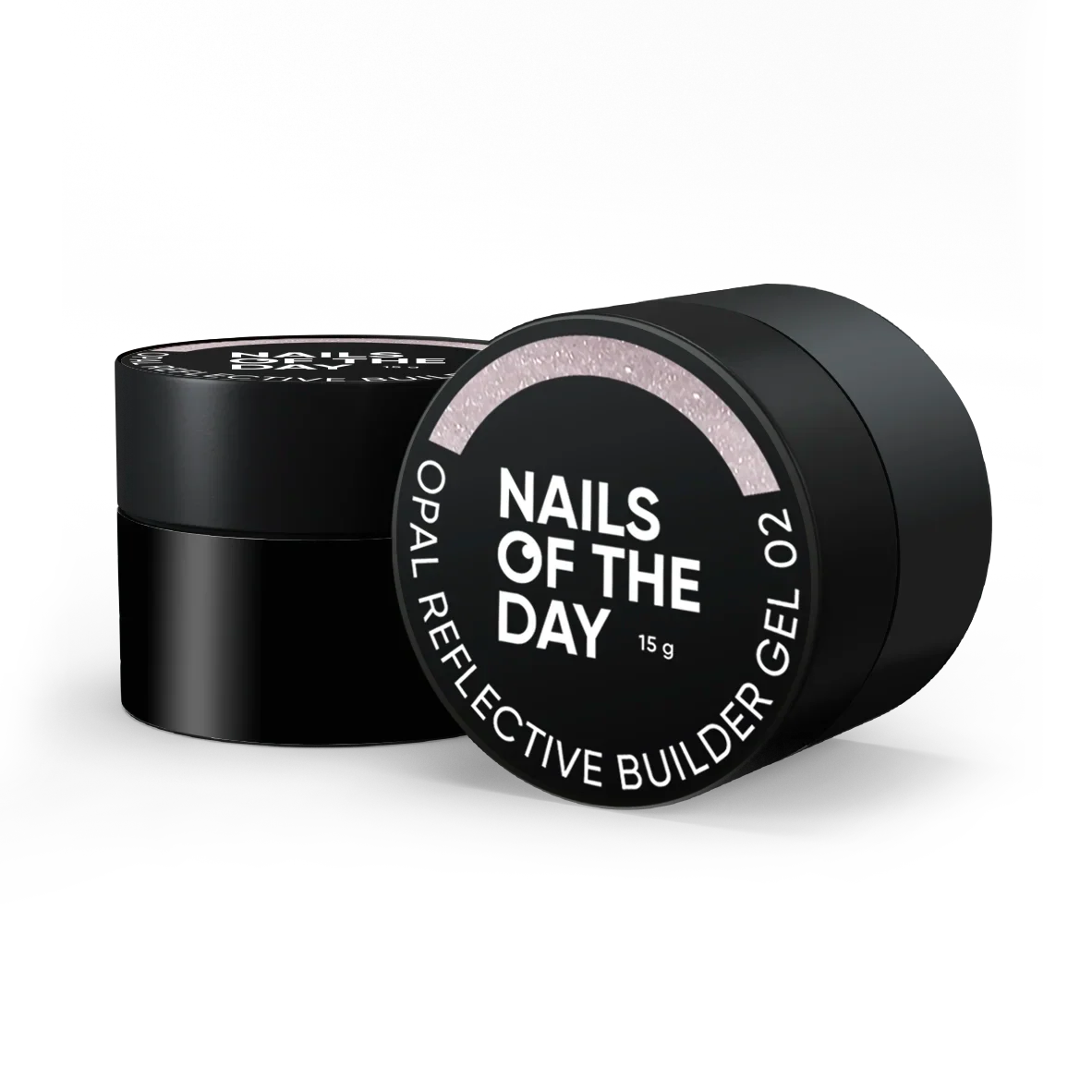 NAILSOFTHEDAY Opal Gel constructor reflectante 02: gel constructor rosa lechoso con brillo opalino y partes reflectantes, 15 g