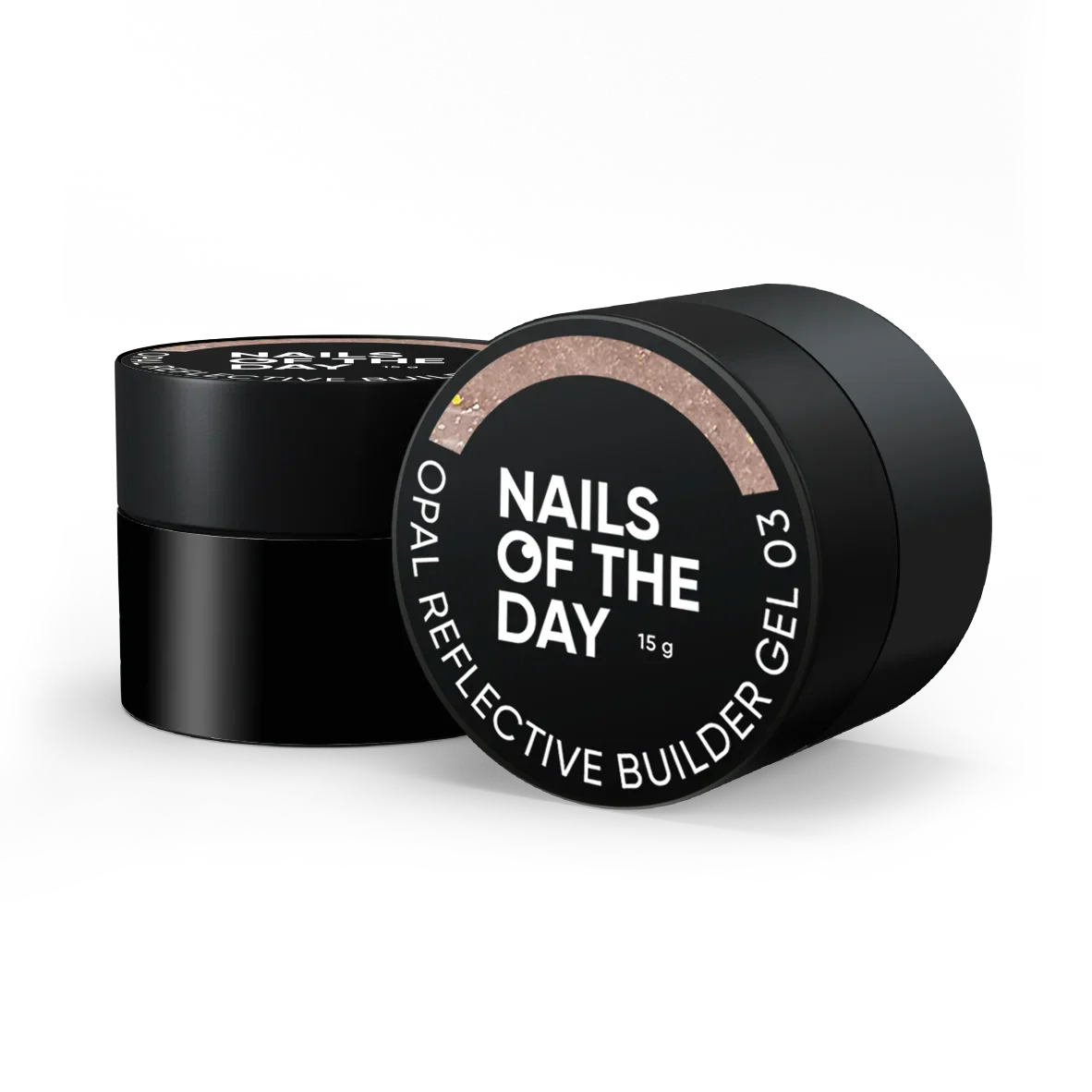 NAILSOFTHEDAY Opal gel constructor reflectante 03: gel constructor nude cálido con brillo opalino y partes reflectantes, 15 g