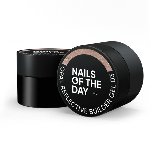 NAILSOFTHEDAY Opal gel constructor reflectante 03: gel constructor nude cálido con brillo opalino y partes reflectantes, 15 g