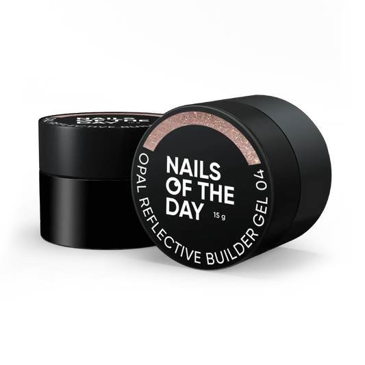 NAILSOFTHEDAY Opal Gel constructor reflectante 04: gel constructor frío nude con brillo opalino y partes reflectantes, 15 g