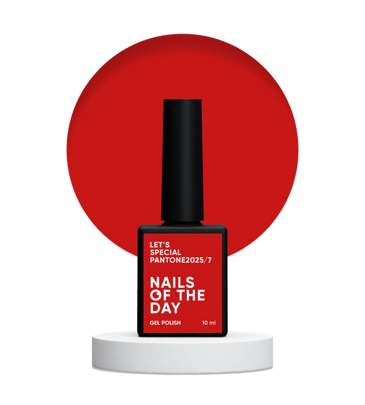 NAILSOFTHEDAY Let's Special Pantone2025/7 — esmalte de uñas en gel monocapa rojo clásico, 10 ml