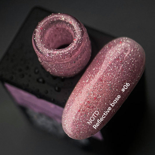 NAILSOFTHENIGHT Base reflectante 06 - base reflectante de camuflaje con brillo (rosa suave), 10 ml