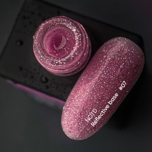 NAILSOFTHENIGHT Base reflectante 07 - base reflectante de camuflaje con brillo (rosa brillante), 10 ml
