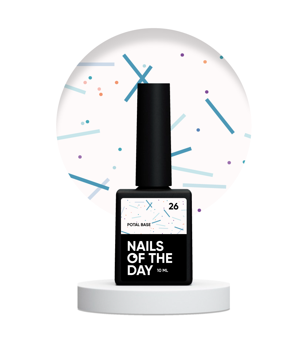 NAILSOFTHEDAY Potal base 26 – base de leche de vainilla con destellos neón, 10 ml