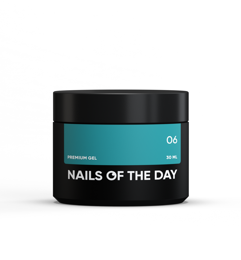 NAILSOFTHEDAY Premium gel 06 — gel de construcción turquesa, 30 ml