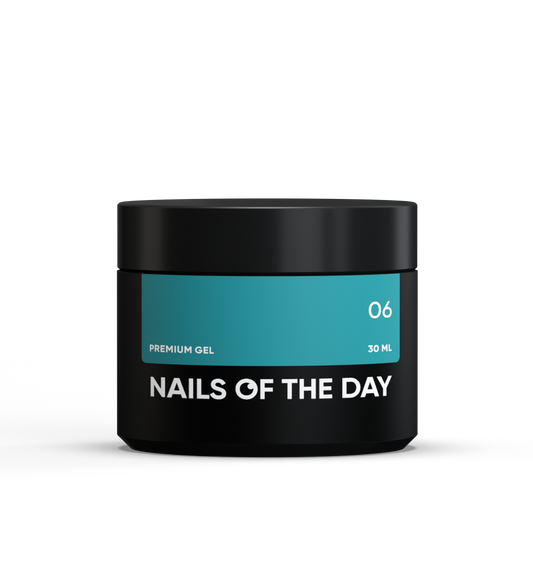 NAILSOFTHEDAY Premium gel 06 — gel de construcción turquesa, 30 ml