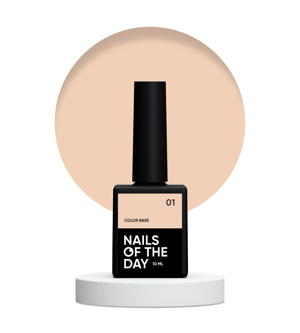 NAILSOFTHEDAY Сolor base 01 – base de color para uñas (beige arena), 10 ml