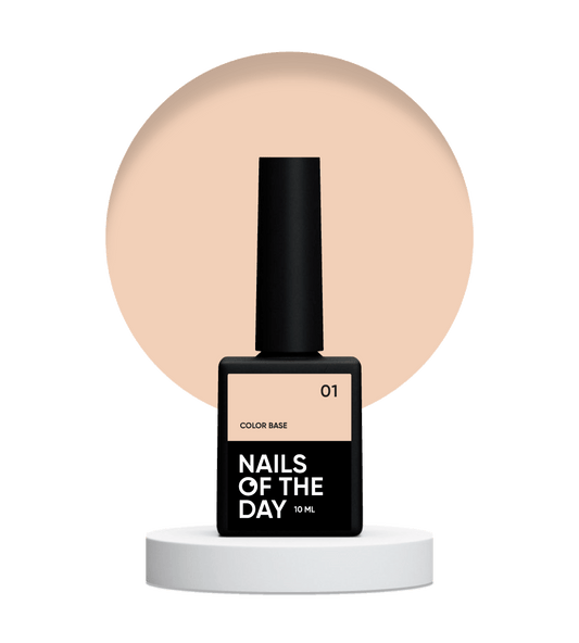 NAILSOFTHEDAY Сolor base 01 – base de color para uñas (beige arena), 10 ml
