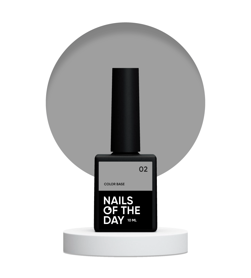NAILSOFTHEDAY Сolor base 02 – base de color para uñas (gris claro), 10 ml