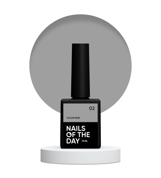 NAILSOFTHEDAY Сolor base 02 – base de color para uñas (gris claro), 10 ml