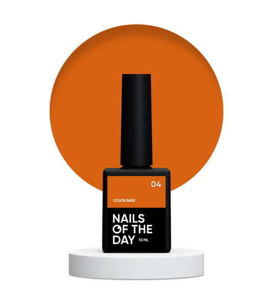 NAILSOFTHEDAY Сolor base 04 – base de color para uñas (naranja zanahoria), 10 ml
