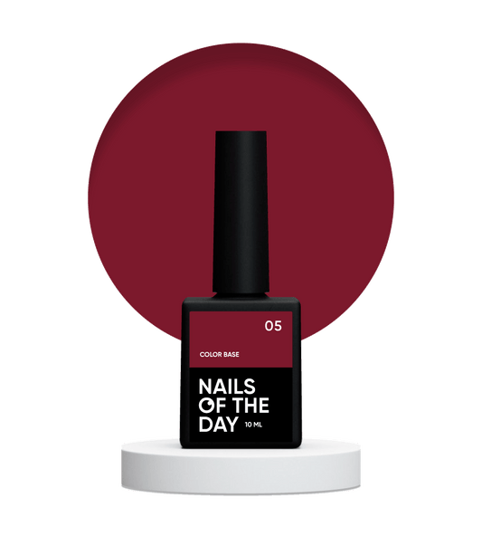 NAILSOFTHEDAY Сolor base 05 – base de color para uñas (rojo oscuro), 10 ml
