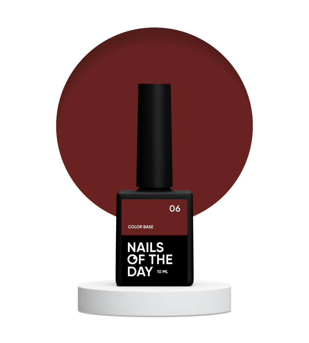 NAILSOFTHEDAY Сolor base 06 – base de color para uñas (marrón saturado), 10 ml