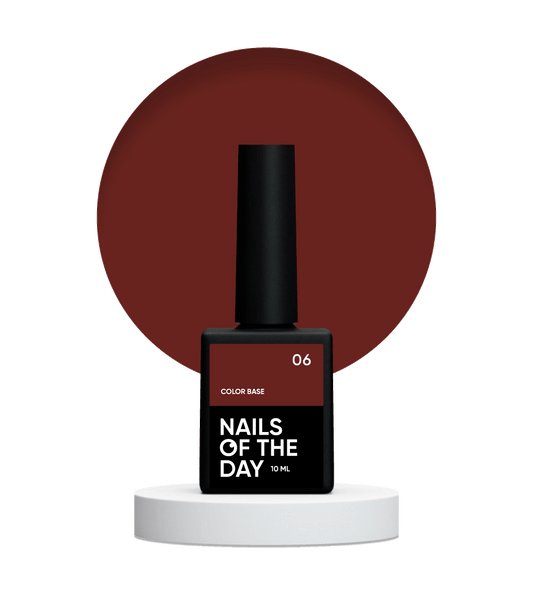 NAILSOFTHEDAY Сolor base 06 – base de color para uñas (marrón saturado), 10 ml
