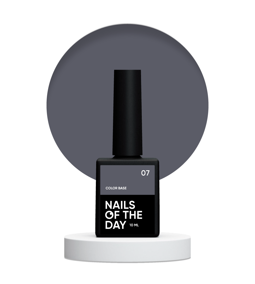 NAILSOFTHEDAY Сolor base 07 – base de color para uñas (gris grafito), 10 ml