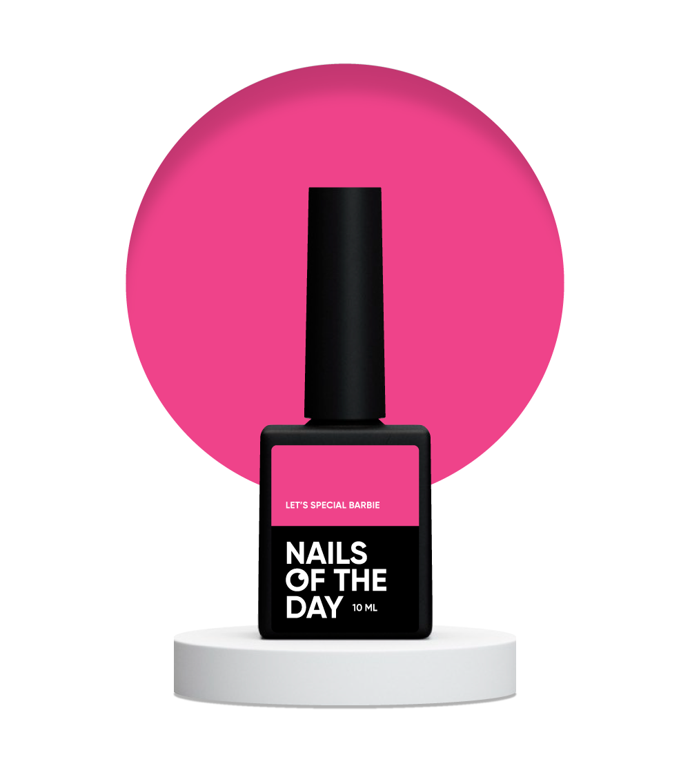 NAILSOFTHEDAY Let's Special Barbie: un esmalte en gel especial rosa neón superpuesto en una capa, 10 ml