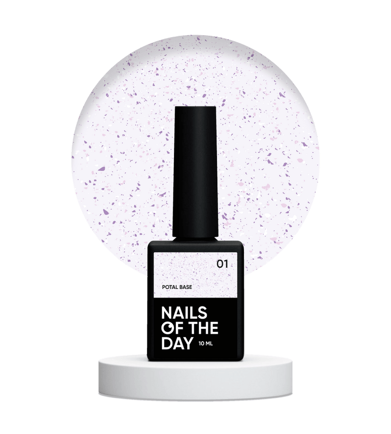 NAILSOFTHEDAY Potal base 01 - base violeta lechosa con potal (potal plateado-violeta), 10 ml
